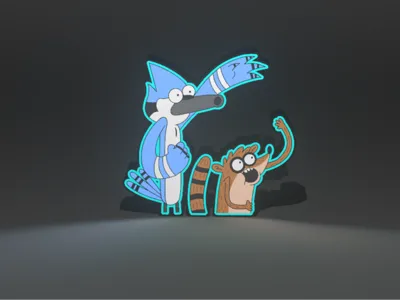 Mordecai and Rigby Light Box