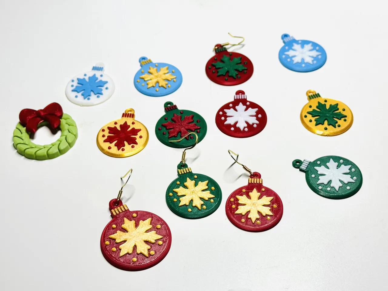 Christmas Snowflake Ornament Earring view 2