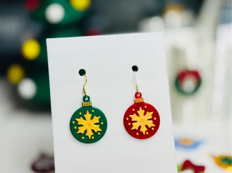 Christmas Snowflake Ornament Earring