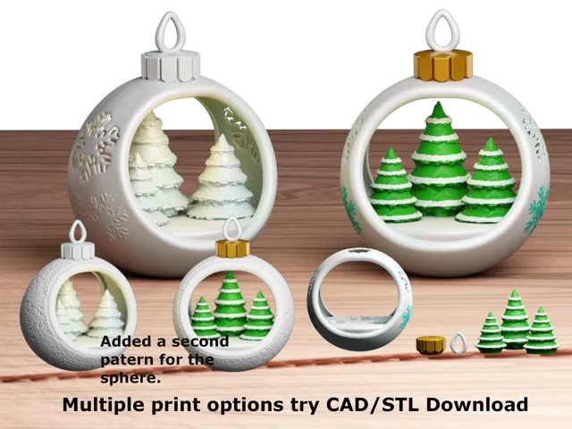 Christmas Bauble Pine Trees