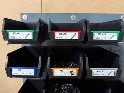 LinBin Parts Bin Colour coded label retainer