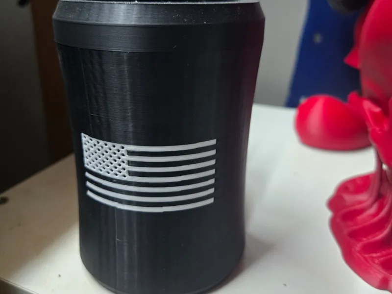 American flag brass knuckle koozie