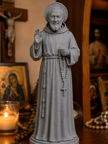 Figura decorativa: Padre Pio – Saint Pio Statue STL — vista de referencia 2