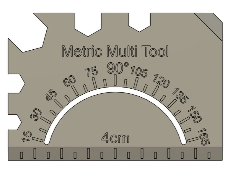 Wallet-Sized Multitool: Metric & Imperial Versions