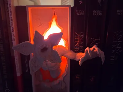 Demogorgon Stranger Things book nook with led