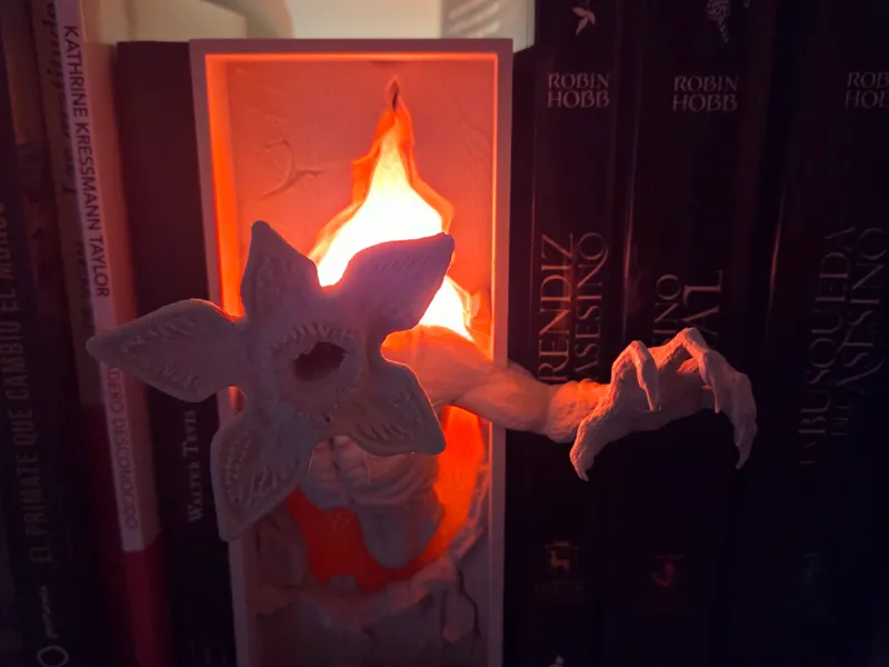 Demogorgon Stranger Things book nook with led
