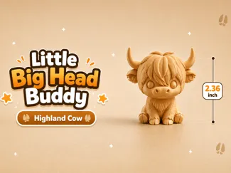 Little Big Head Buddy – Angus the Highland Cow