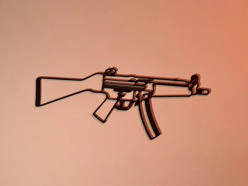 Art mural Line Art MP5A4 Rust
