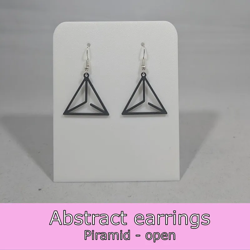 Abstract earrings - piramid open view 2