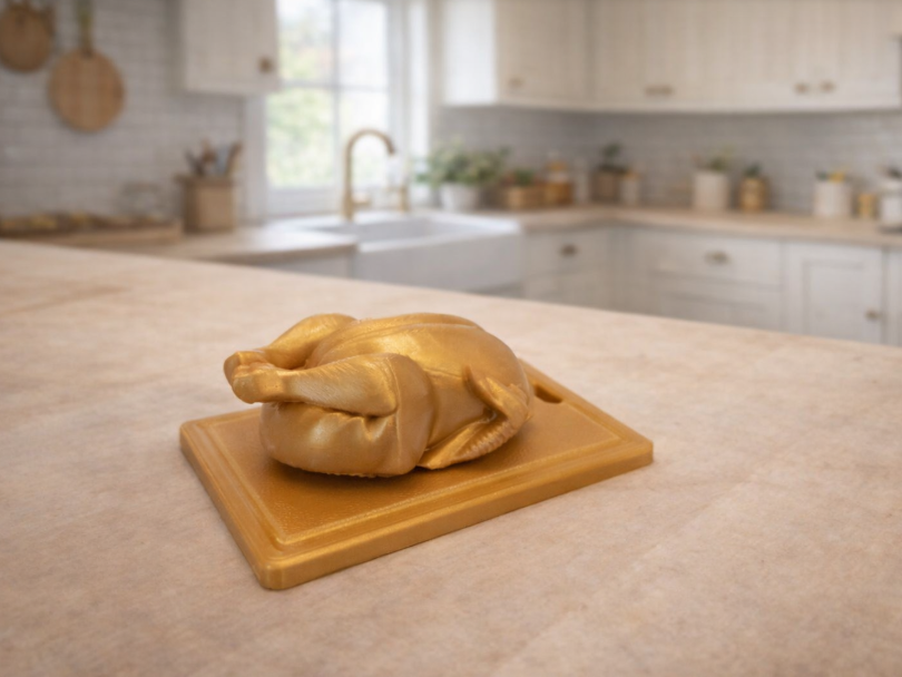 Mini Roasted Chicken on Cutting Board