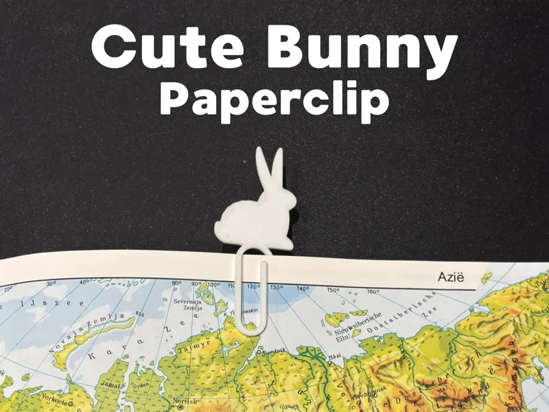 Cute Bunny Paperclip Bookmark