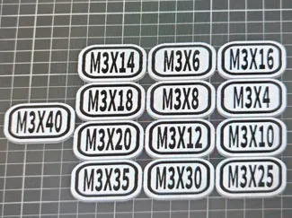 Box Labels For screws M3x4toM3x40