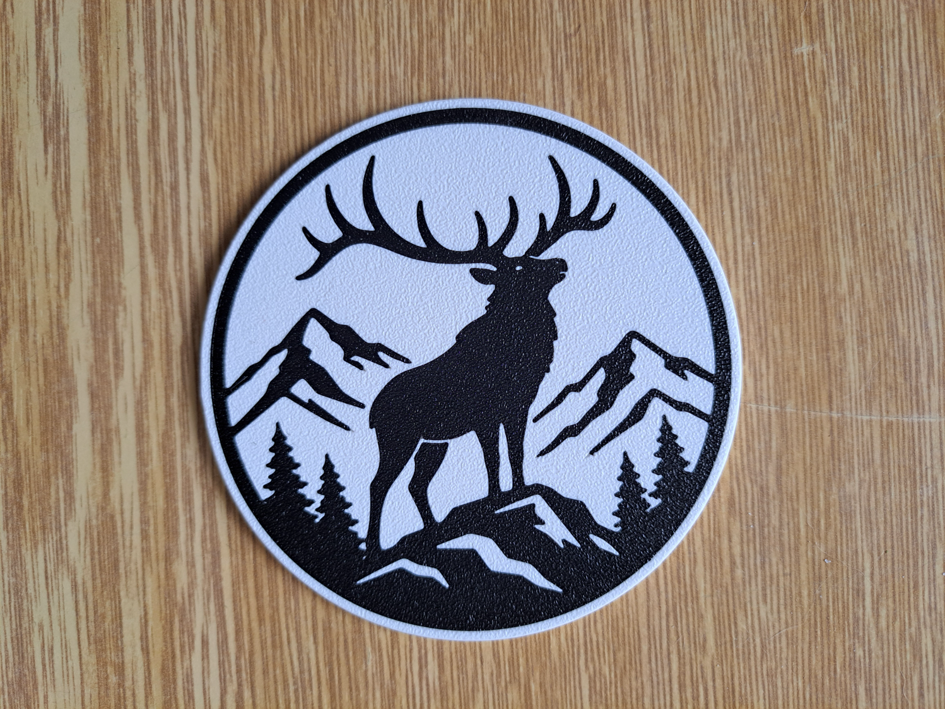 Mountain Elk Silhouette Coaster