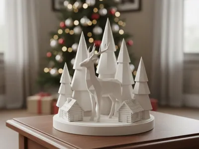 Winter Deer Diorama – Christmas Decoration