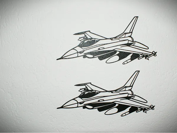 Duo d'avions de chasse en déco murale