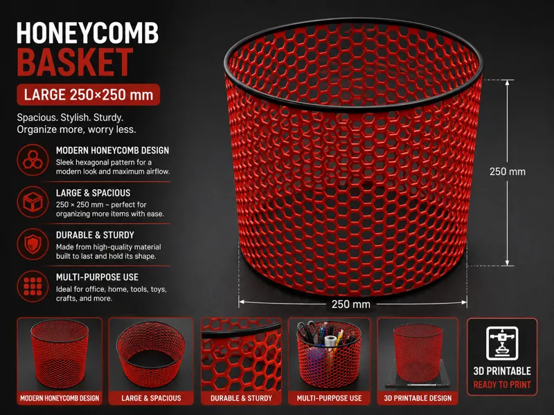Honeycomb Basket – Large 250×250 mm