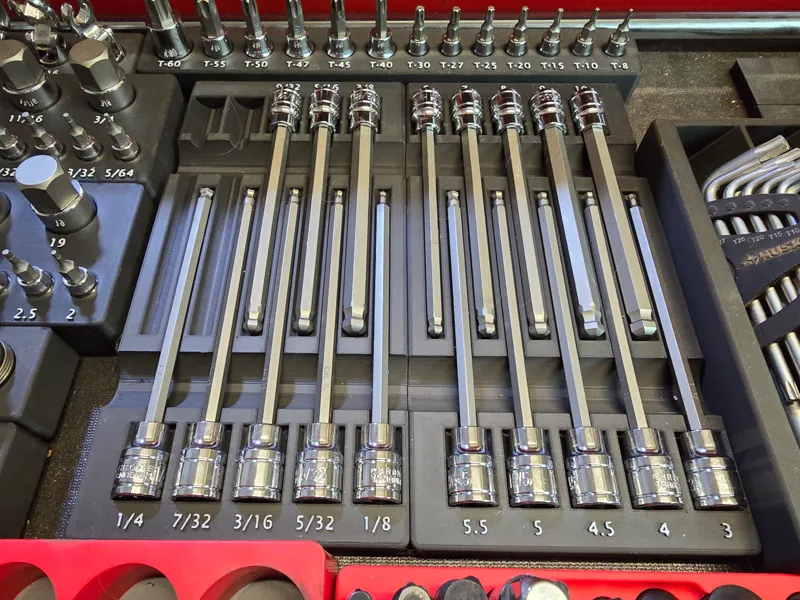 Gridfinity Long Allen Socket Storage - Metric/SAE