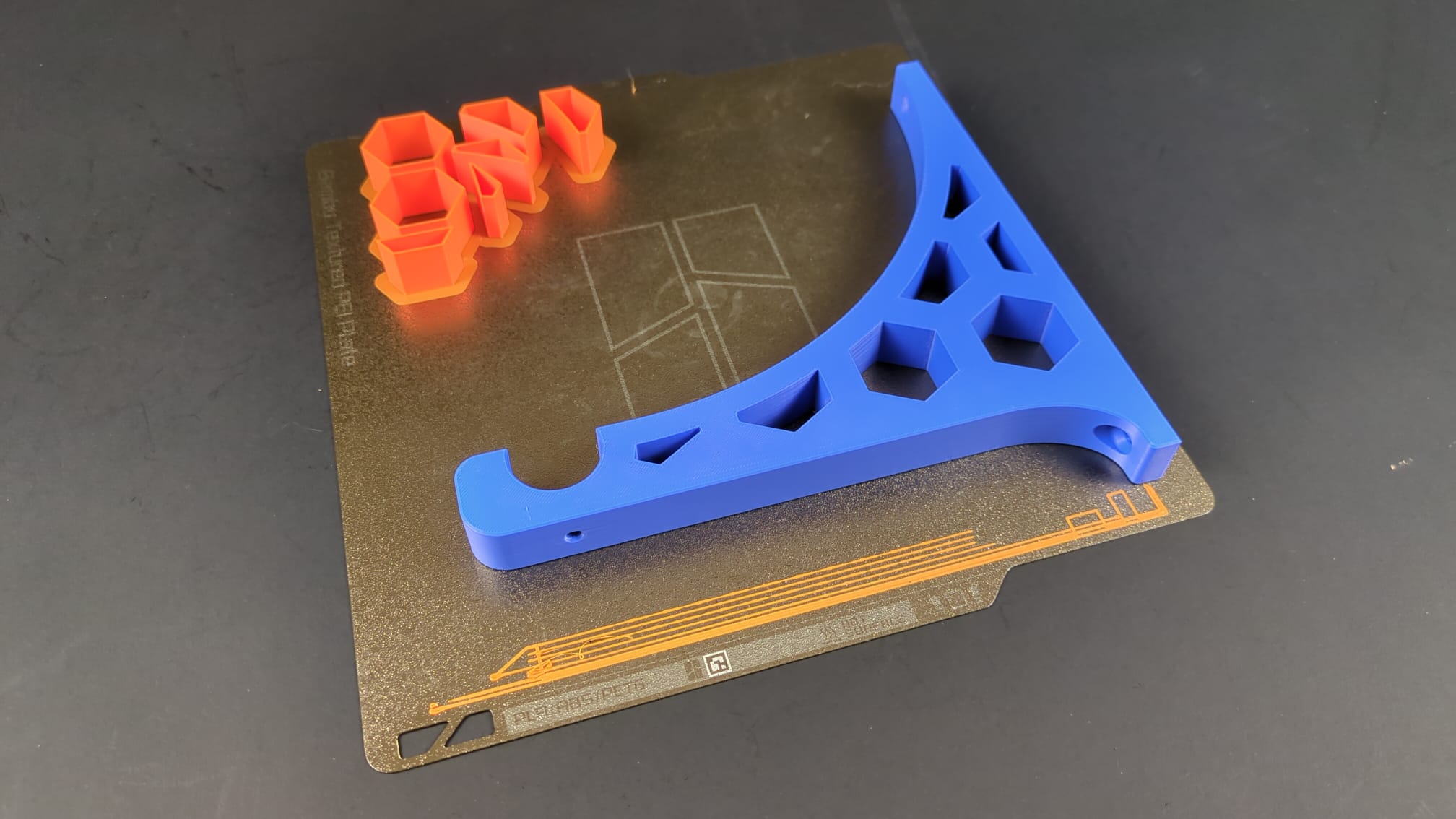 Filament spool wall shelf - Curtain rod brackets - 1