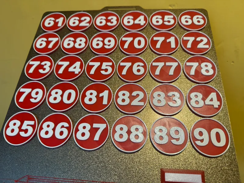 Tokens with numbers 61 - 90