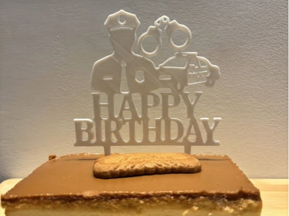 Happy Birthday Cake Topper ( Policeman)