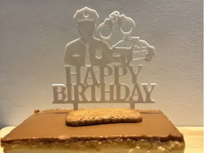 Happy Birthday Cake Topper ( Policeman)