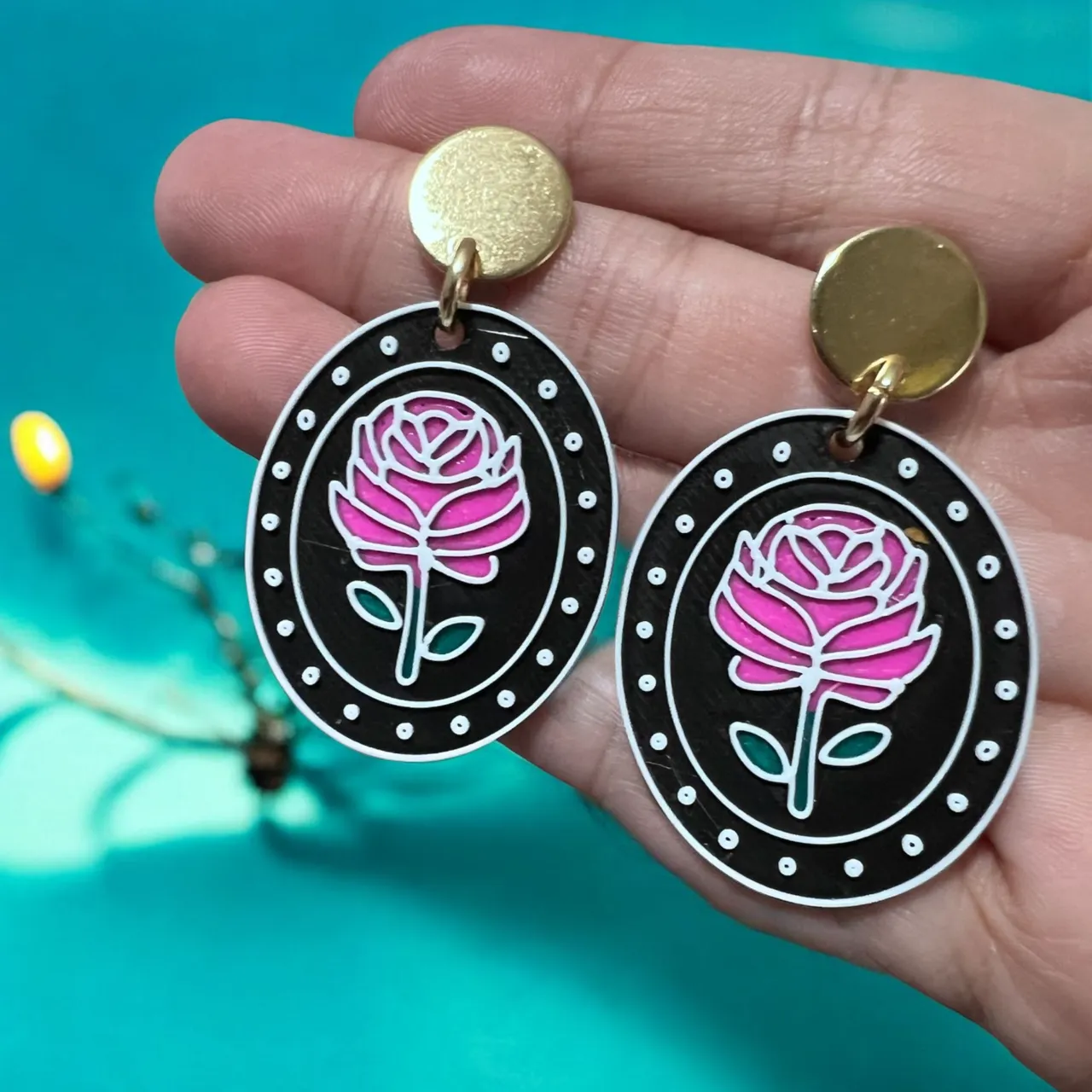Pendientes rosa view 2