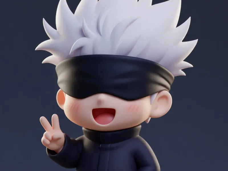 JuJutsu Kaisen Gojo Inspired Model. Chibi Style