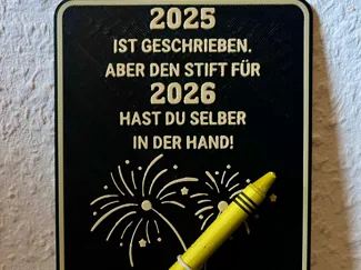 Silvestergruß Schild