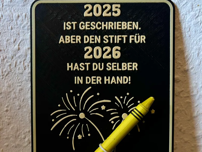 Silvestergruß Schild