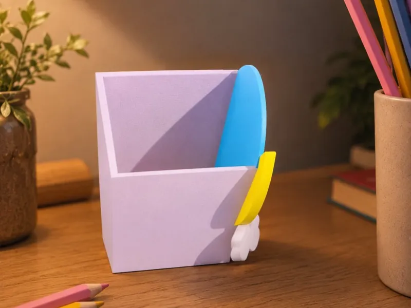 Pastel Moon Pencil Holder