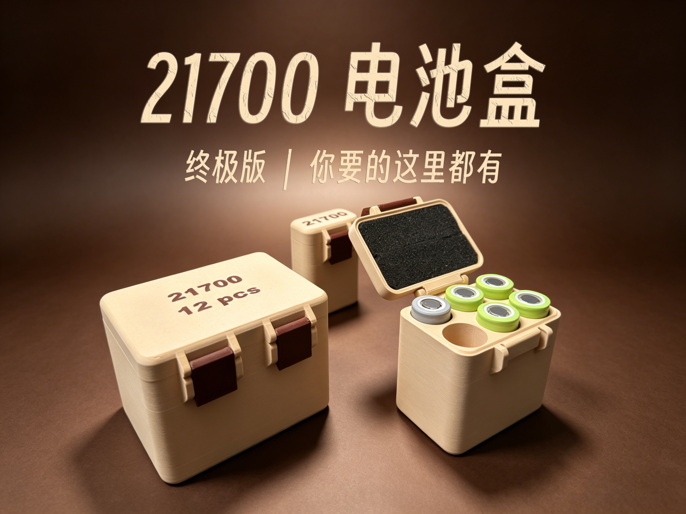 Miniatura 3 do modelo 3D 21700电池收纳盒｜兼容18650/尖头/保护板/混放/全打印