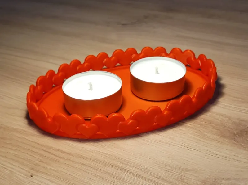 Heart tealight coaster tray