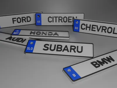 Number Plate Keychain (editable)