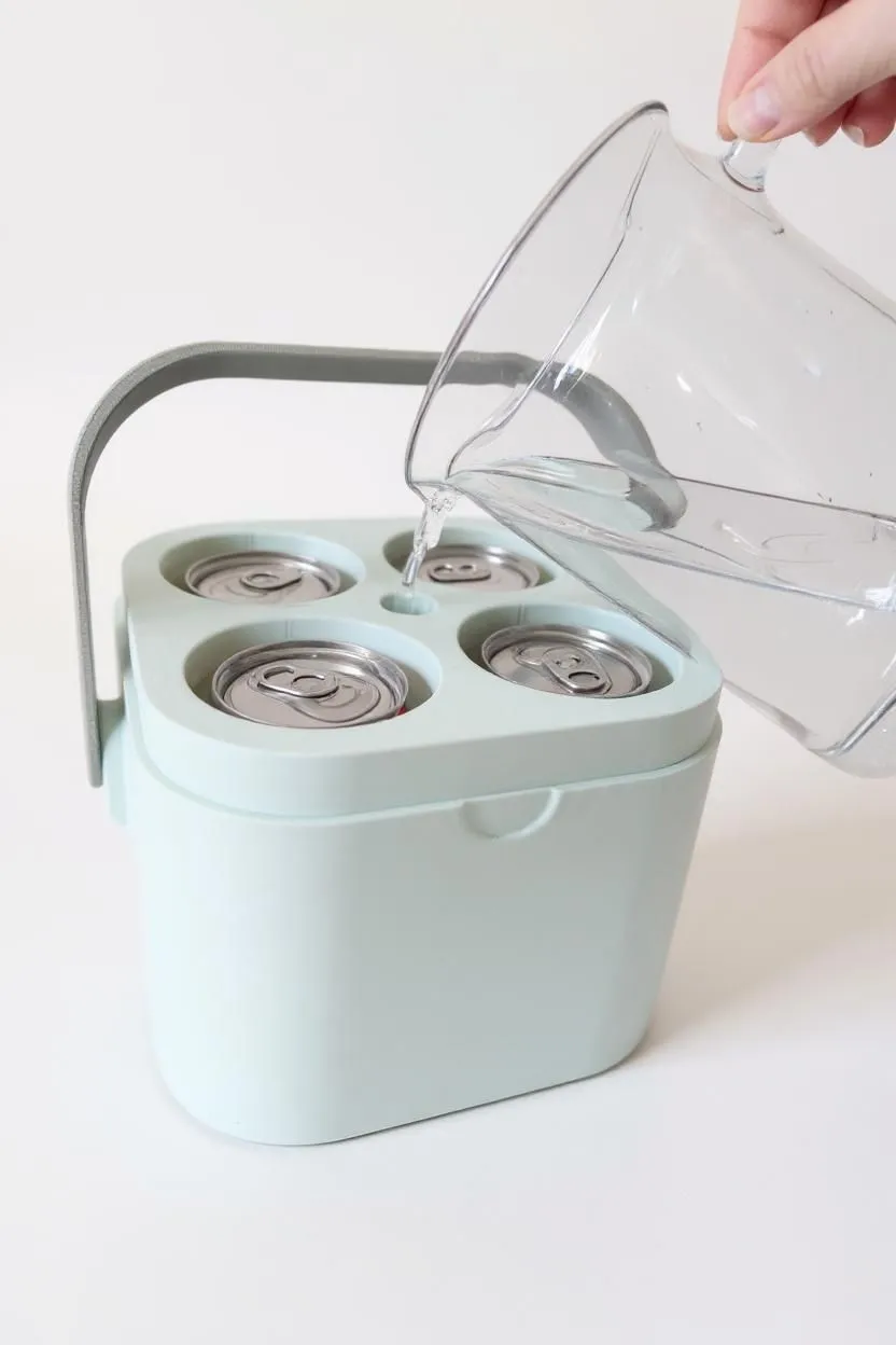 Freezable Cooler Cube - 4 Cans 12oz, Water Chamber view 2