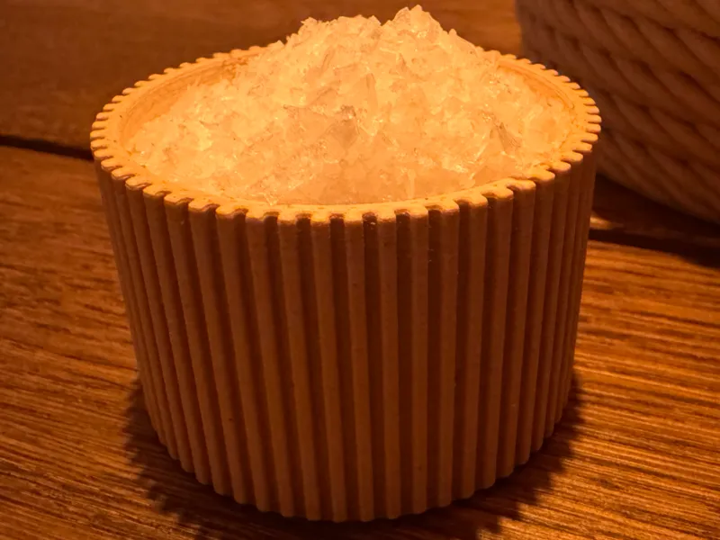 Ribbed Flake salt bowl