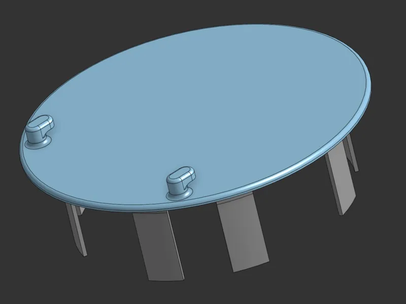Blinddeckel/Federdeckel mit Haken (52mm Abstand)