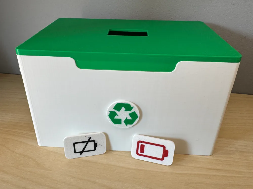 XXL Battery Recycling Box (Changeable Symbols) by Lukas - MakerWorld
