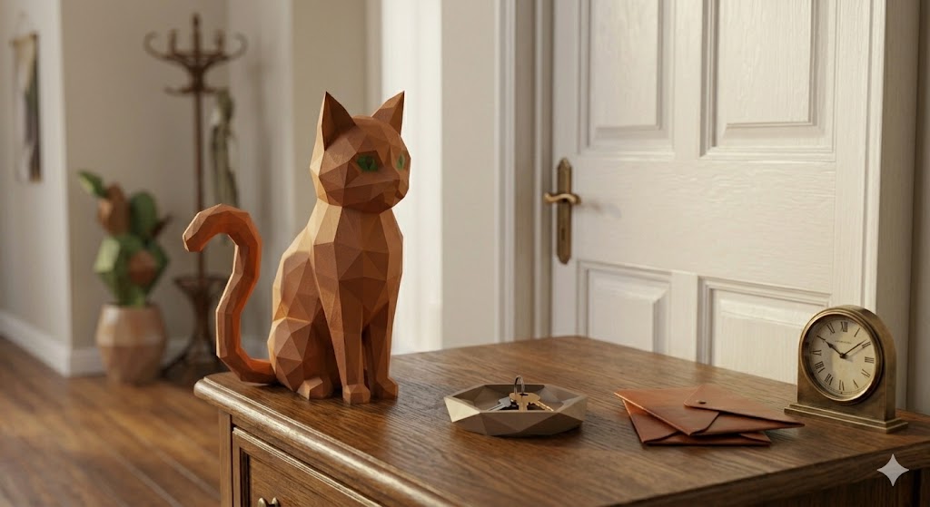 Miniatura 2 do modelo 3D Low-Poly-Cat