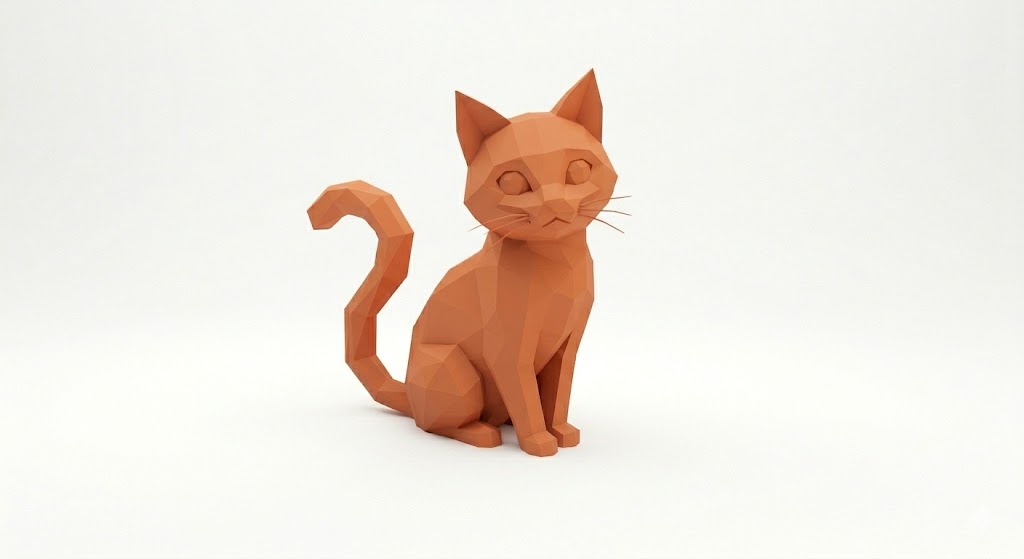 Miniatura 4 do modelo 3D Low-Poly-Cat