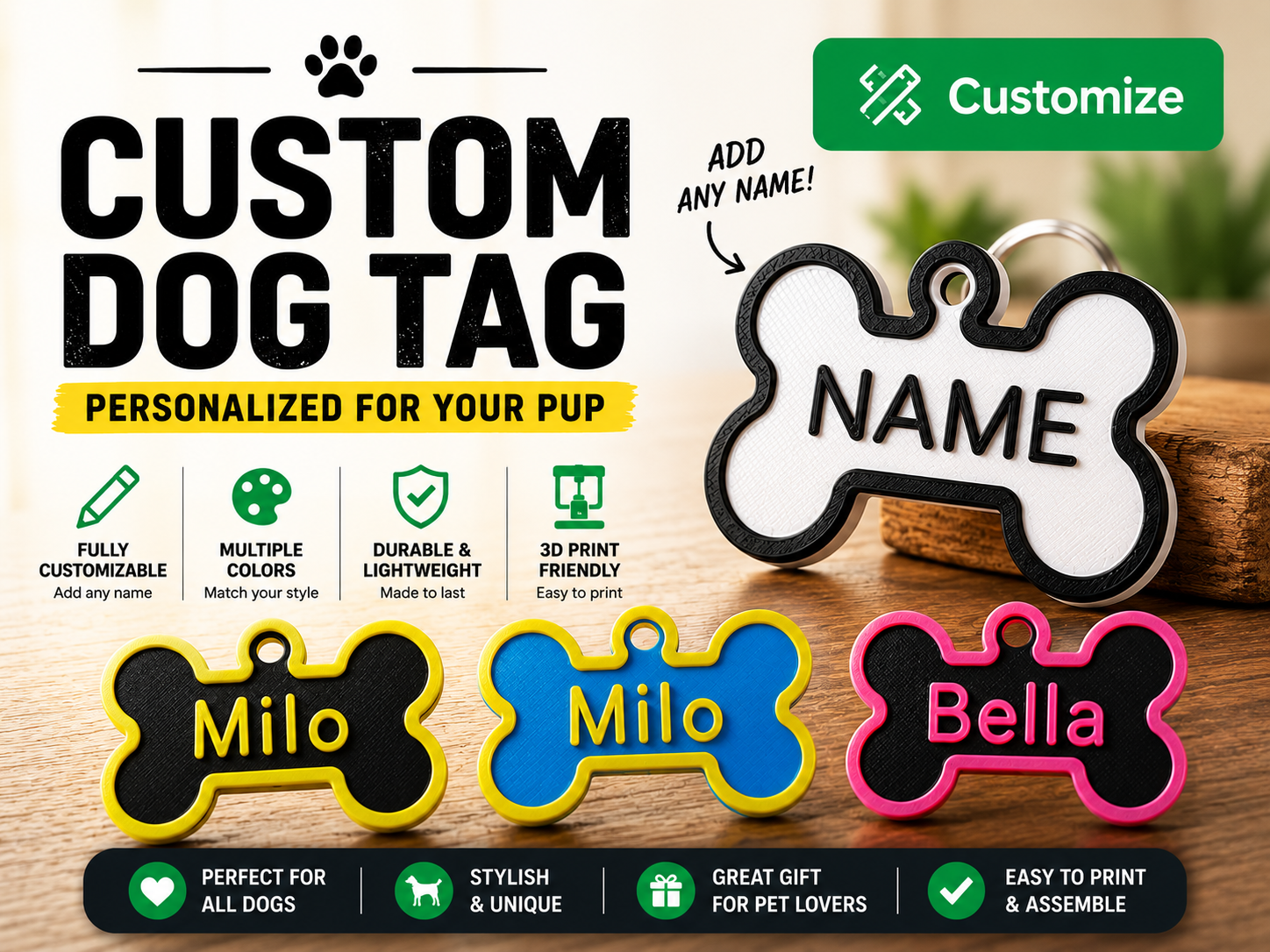 Fully Custom Dog Tag