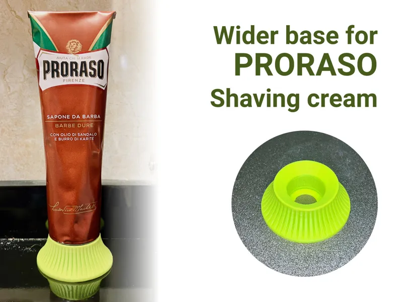 Wider base for PRORASO shaving cream/soap