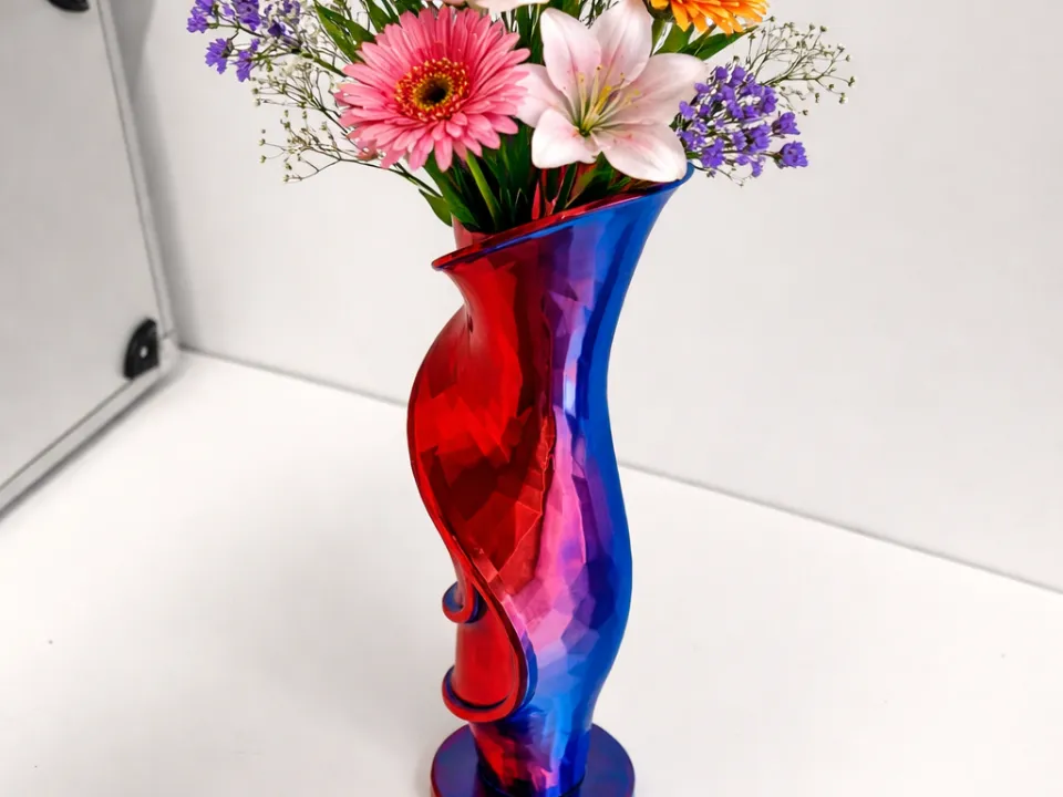 Vase spirale à effet bicolore