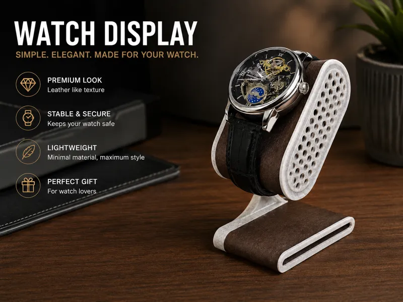 Elegant Watch Display Stand  Leather-Look Design
