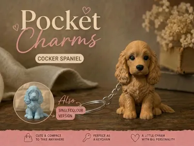 Llavero memorial Cocker Spaniel impreso en 3D
