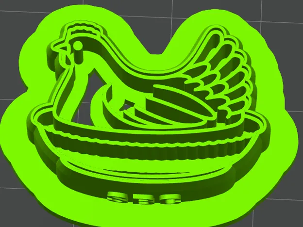 Hen on Basket clay cutter