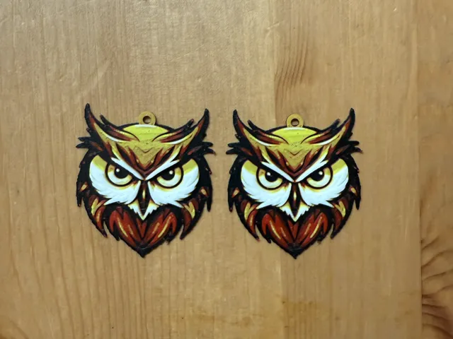 owl hueforge earrings