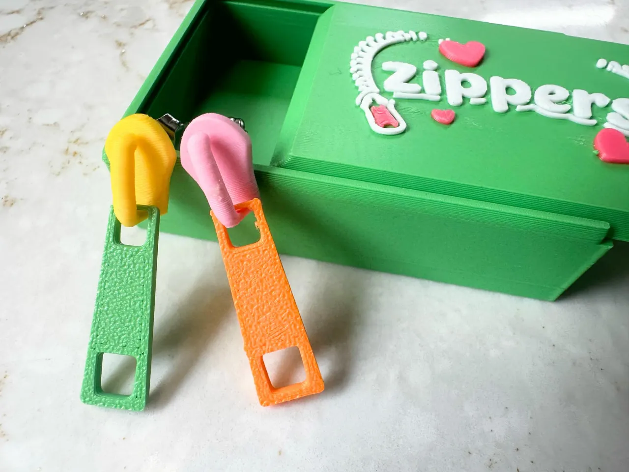 Zipper Earrings with Gift Box studs and dangle view 3