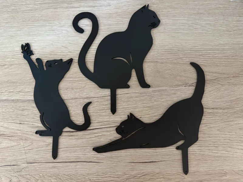 3x Katzen Deko für den Garten