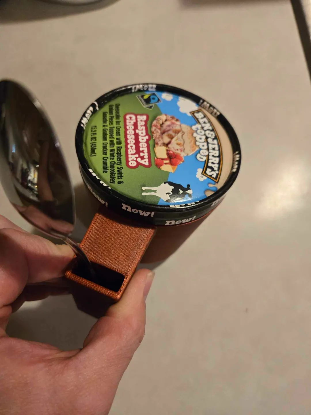 Pistol grip Ben and jerry's ice cream pint holder view 3