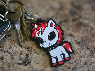 Goth Unicorn Keychain
